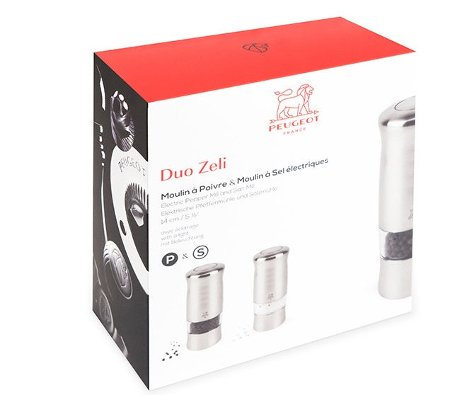 Peugeot Zeli Electric Salt and Pepper Mill Set by Kitchen Niche