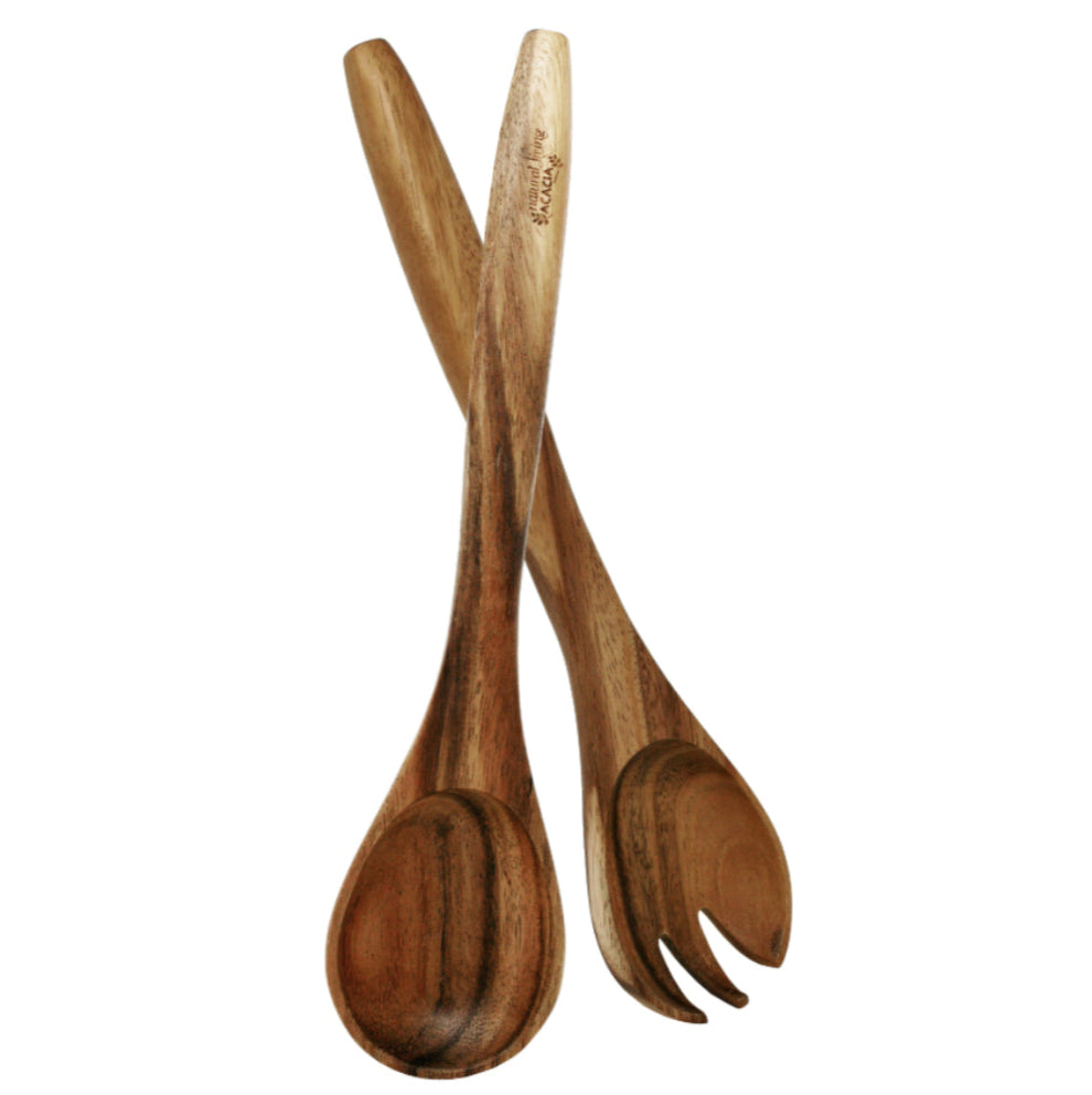 Natural Living Acacia Salad Servers – 13&quot; / 33 cm Natural Living by Kitchen Niche