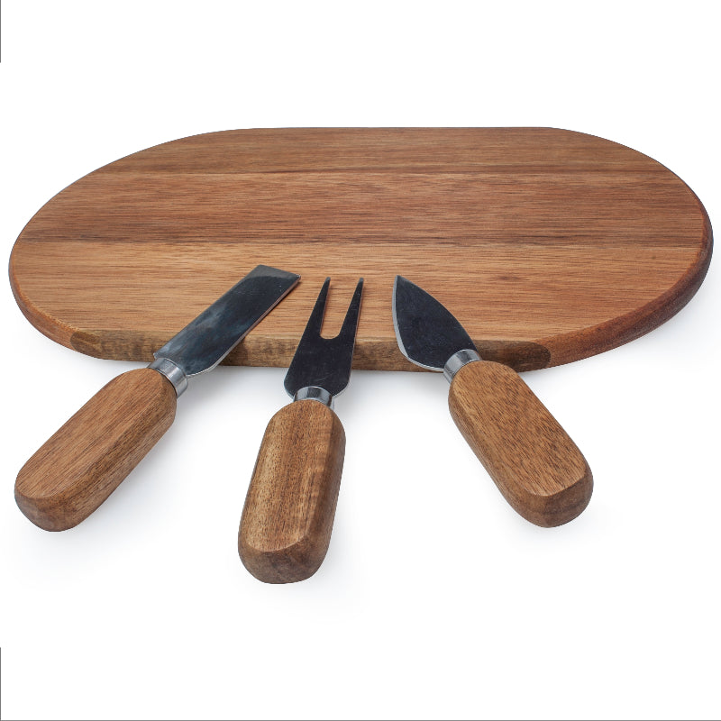 Natural Living Acacia Cheese Knife Set – 4-Piece Natural Living by Kitchen Niche