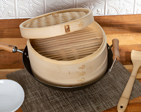 Joyce Chen 2-Tier Bamboo Steamer Baskets, 12-Inch Joyce Chen by Kitchen Niche