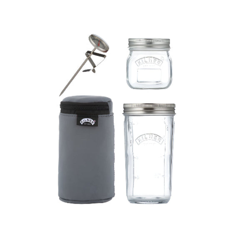 Kilner Yogurt Making Kit – Glass Jar & Thermometer Set Kilner by Kitchen Niche