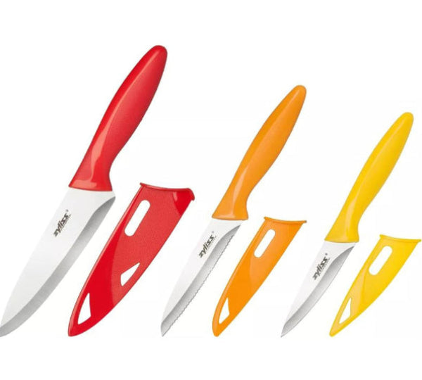 Zyliss Paring Knife Set – 3pc w/ Covers CDU (Paring / Serrated Paring / Utility)