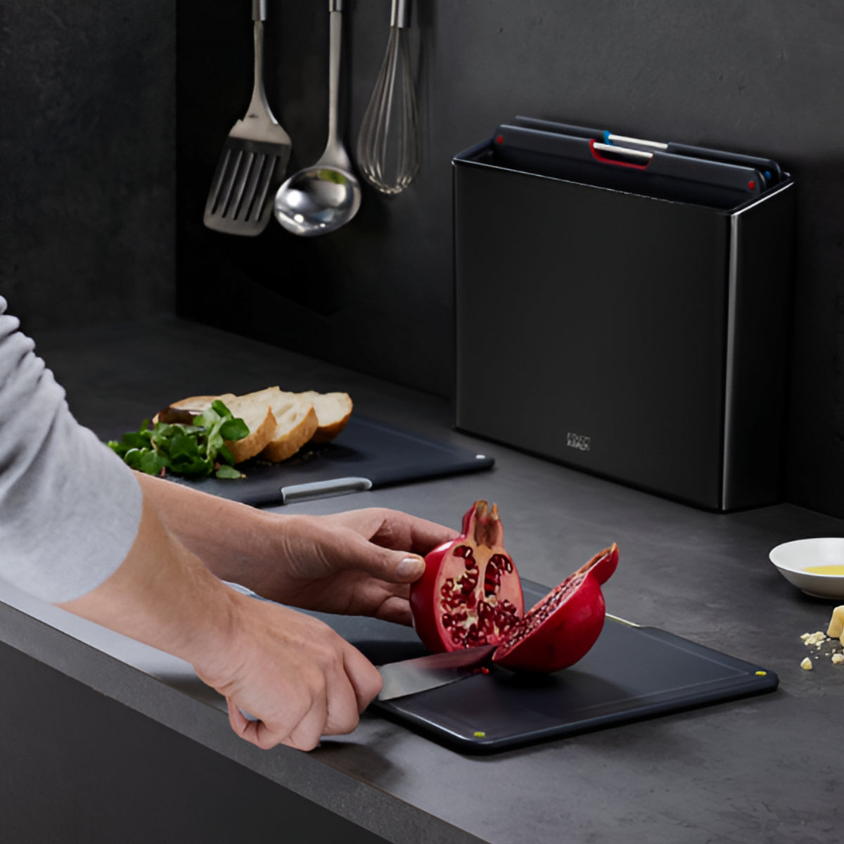 Joseph Joseph Steel Black Cutting Board Set Joseph Joseph by Kitchen Niche