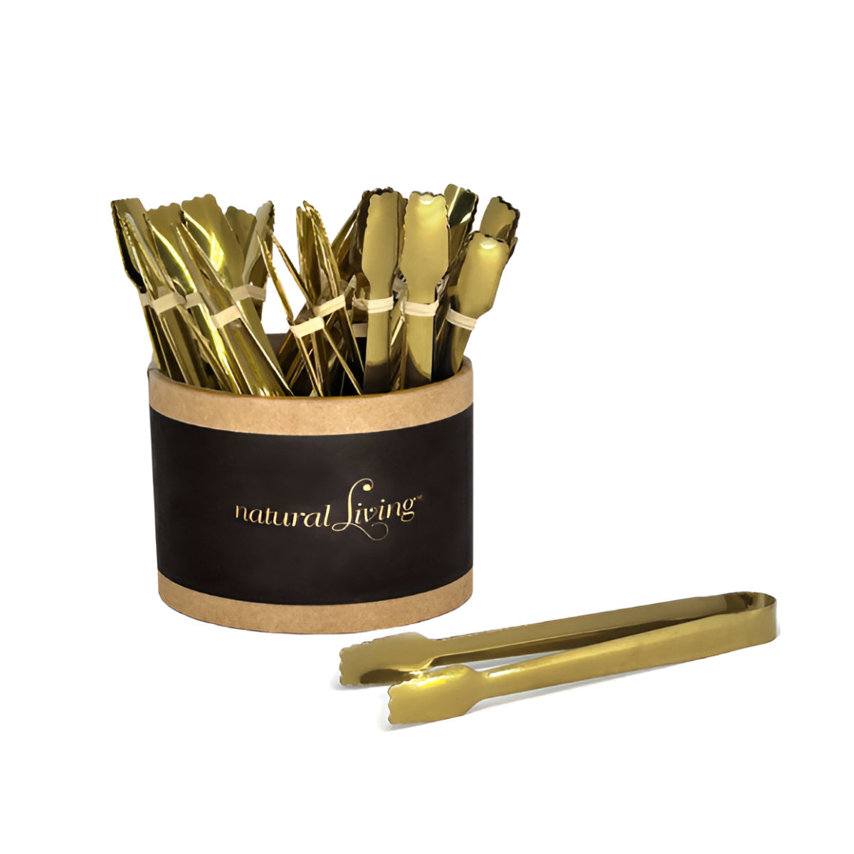 Natural Living Small Gold Tongs Natural Living by Kitchen Niche