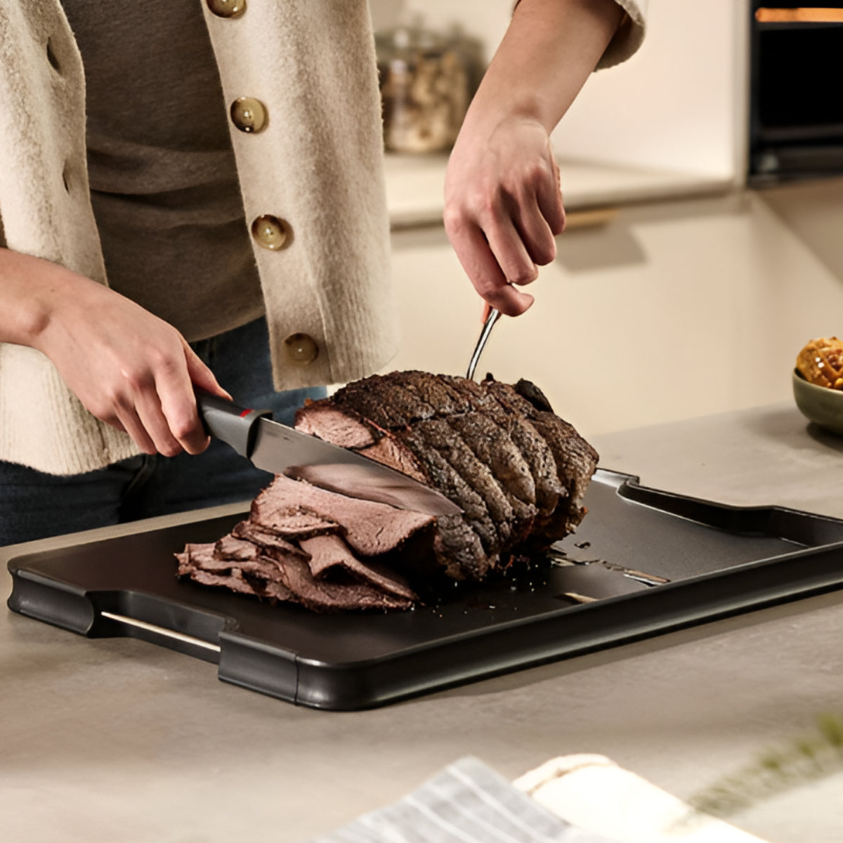 Joseph Joseph Black Cut & Carve Plus Multi-Fuction Chopping Board Joseph Joseph by Kitchen Niche