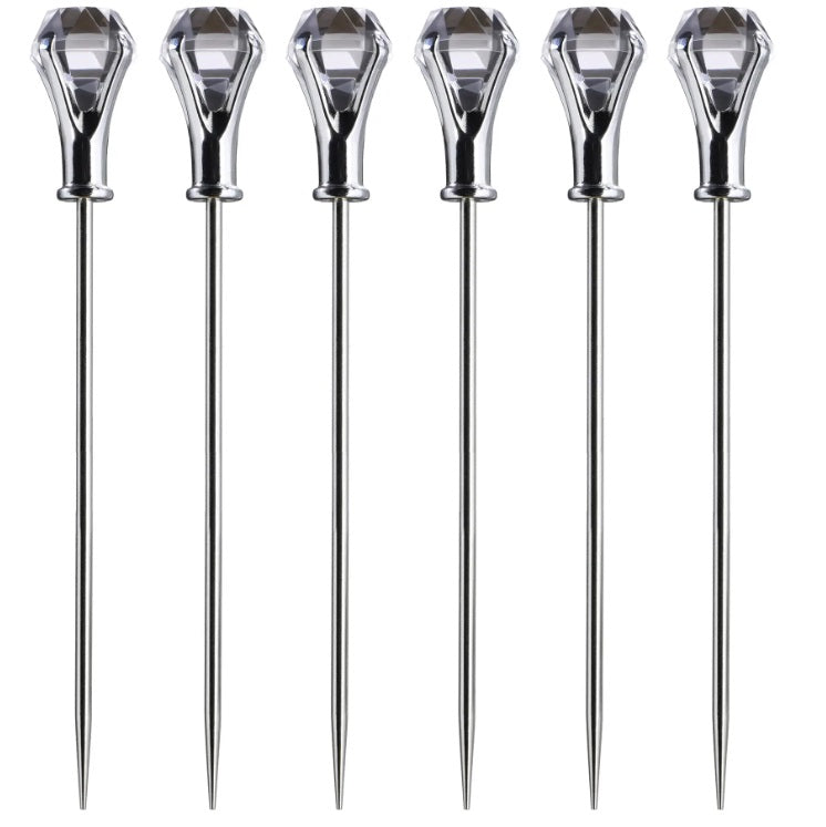 Prodyne Stainless Steel Diamond Head Martini Picks Set of 6 by Kitchen Niche