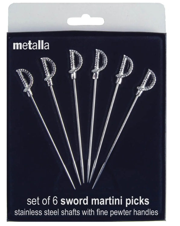 Prodyne Stainless Steel Sword Martini Picks Set of 6 by Kitchen Niche