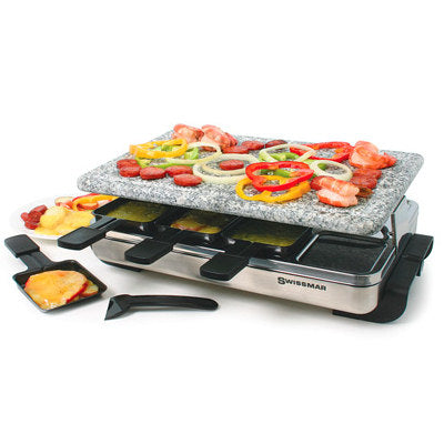 Swissmar 8 Person Stelvio Raclette Grill w/ Granite Stone by Kitchen Niche