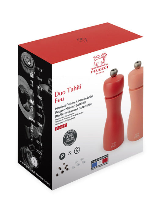 Peugeot Tahiti Duo Fire Salt & Pepper Mill Set - 15cm by Kitchen Niche