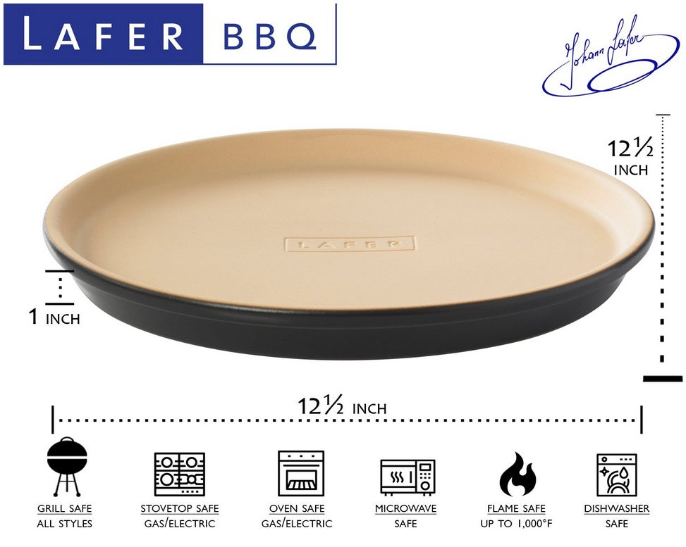Romertopf Lafer BBQ Pizza & Grilling Dish with Unglazed Surface by Kitchen Niche