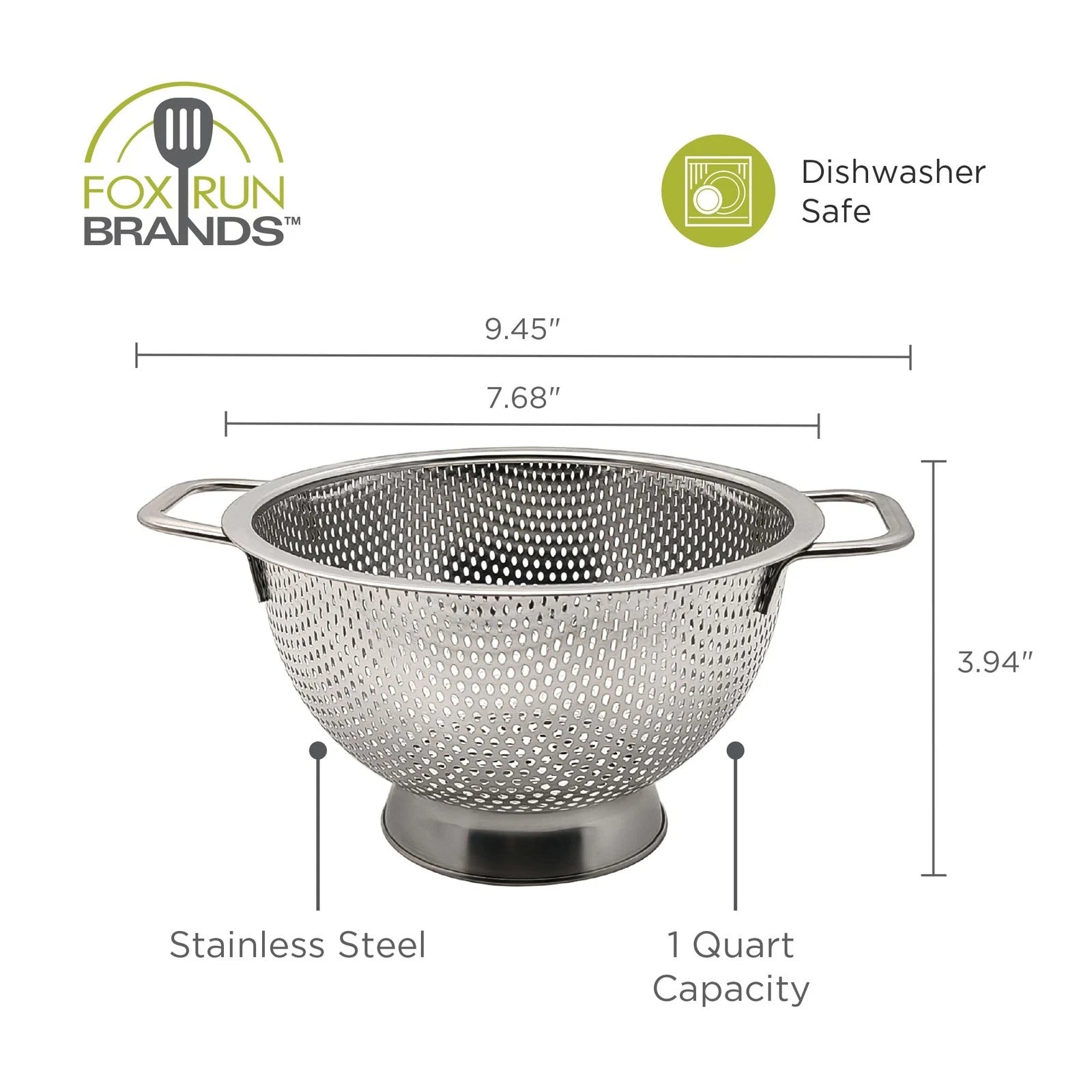 Fox Run 1 Qt Stainless Steel Colander