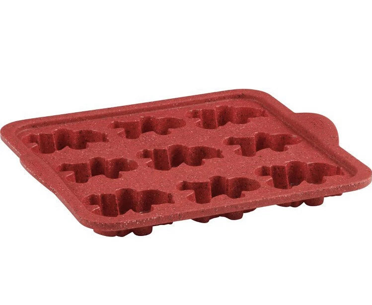 Trudeau 9-Cavity Gingerbread Pan – 10 × 10" Red