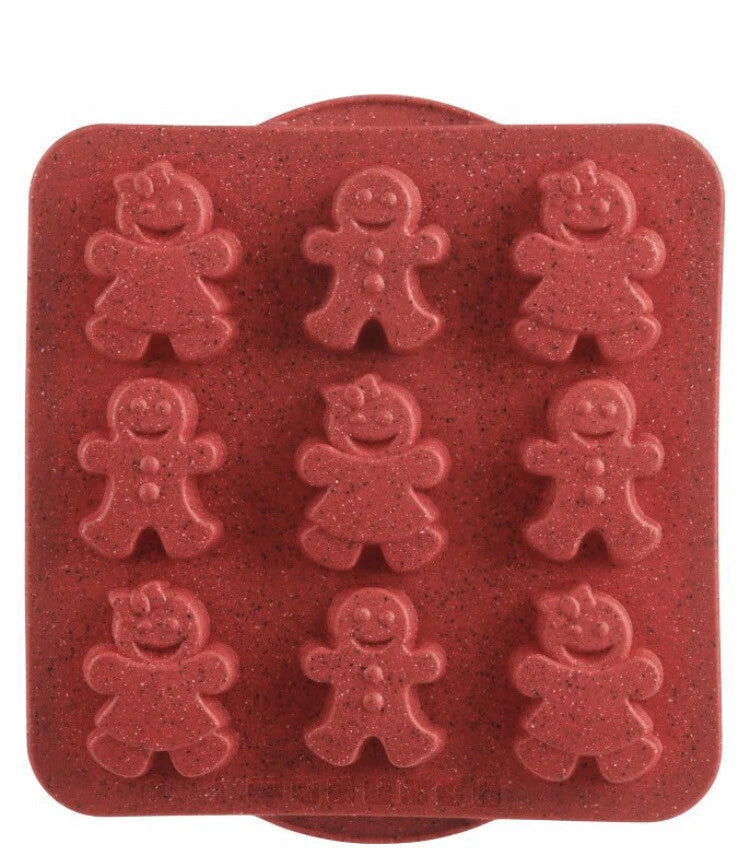 Trudeau 9-Cavity Gingerbread Pan – 10 × 10" Red
