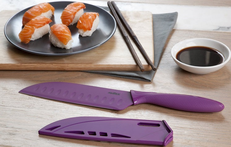 Zyliss Purple 7" Granton Santoku Knife by Kitchen Niche