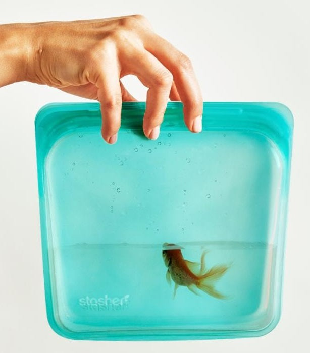 Stasher Reusable Sandwich Bag Aqua by Kitchen Niche