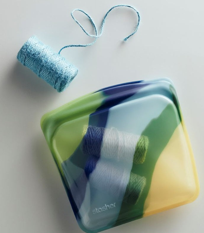 Stasher ARTIVISM Reusable Sandwich Bag Blue Current by Kitchen Niche