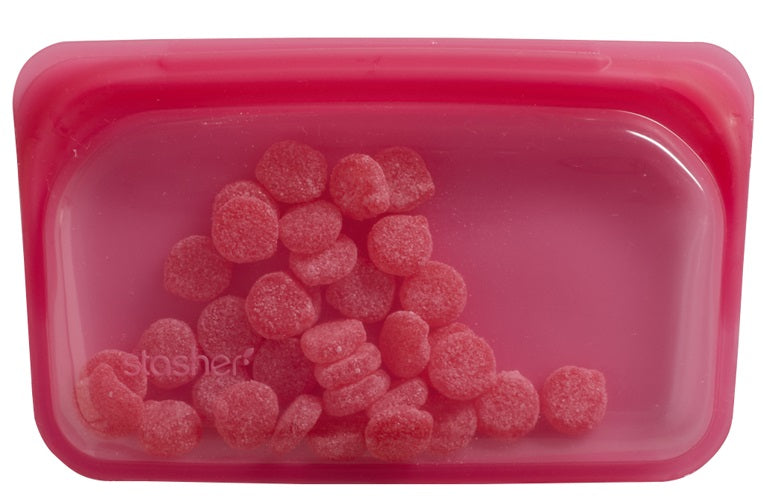 Stasher Reusable Snack Bag Raspberry by Kitchen Niche