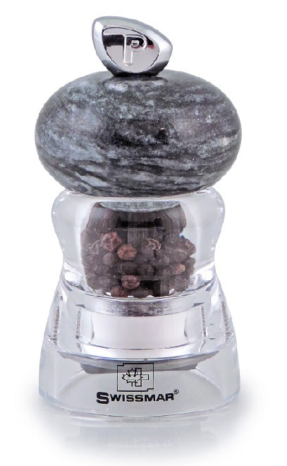 Swissmar Andrea 10cm Acrylic Pepper Mill with Granite Top by Kitchen Niche