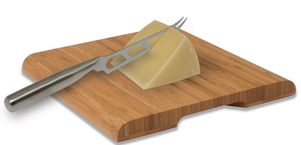 Swissmar Bamboo Cutting Board with Cheese Knife by Kitchen Niche