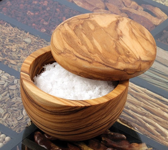 Swissmar Napoli Olive Wood Salt Keeper by Kitchen Niche