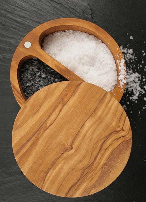 Swissmar Palermo Olive Wood Salt Keeper by Kitchen Niche