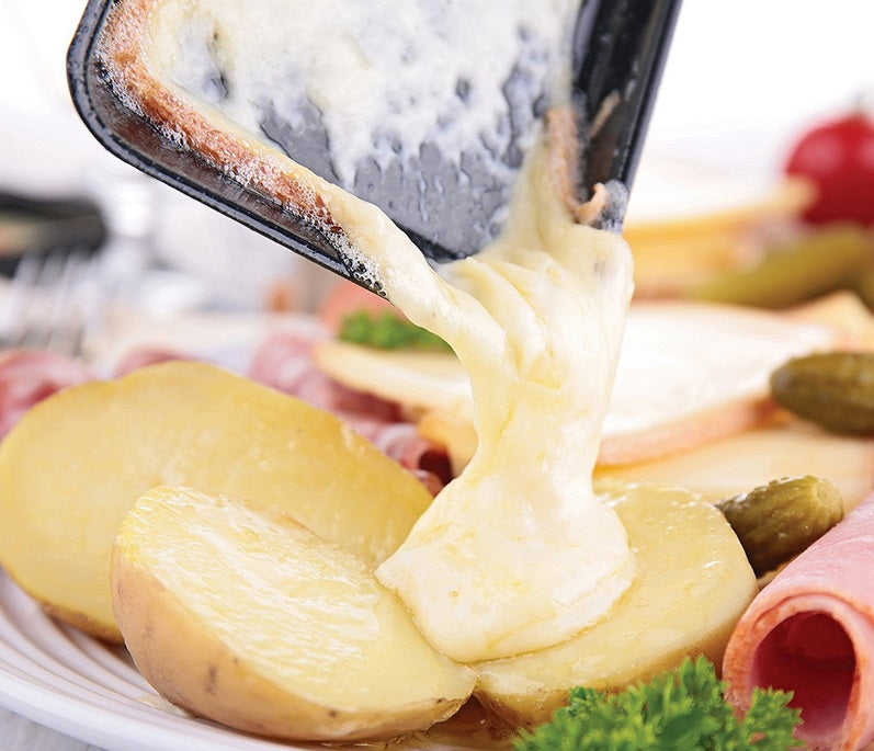 Swissmar 8 Person Stelvio Raclette Grill w/ Granite Stone by Kitchen Niche