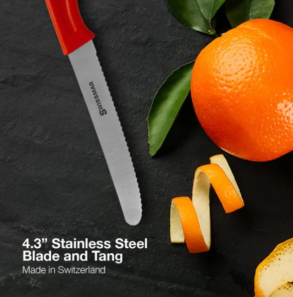 Swissmar Red Serrated Utility & Tomato Knife Swissmar by Kitchen Niche