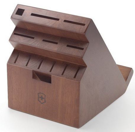 Victorinox Swiss Army 13-Slot Dark Wood Swivel Knife Block by Kitchen Niche