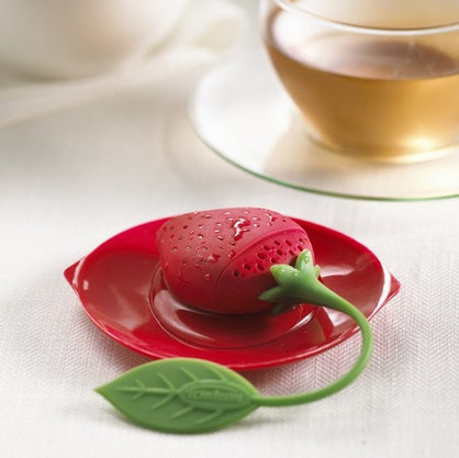 Trudeau Strawberry Shaped Silicone Tea Infuser with Lid by Kitchen Niche