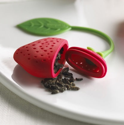 Trudeau Strawberry Shaped Silicone Tea Infuser with Lid by Kitchen Niche