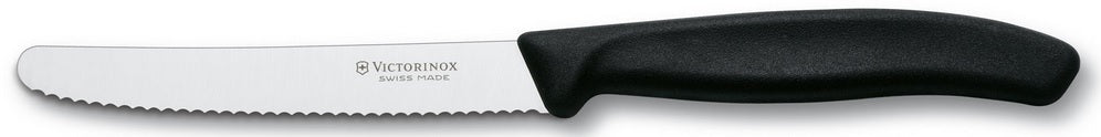 Victorinox Swiss Army 4.5" Black Serrated Utility / Tomato Knife by Kitchen Niche