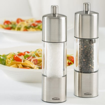 Trudeau Adagio Pepper Mill & Salt Mill – 7.5" – Stainless Steel by Kitchen Niche