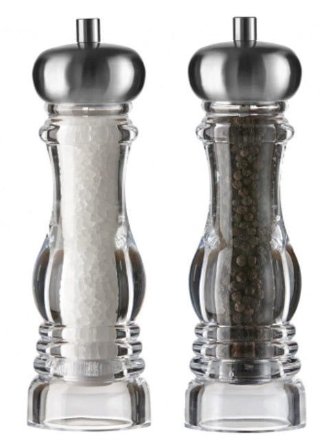 Trudeau Allegro Pepper & Salt Mill – 8" – Acrylic / Stainless Steel by Kitchen Niche