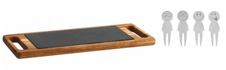 Trudeau Smiley Cheese Serving Board Set by Kitchen Niche