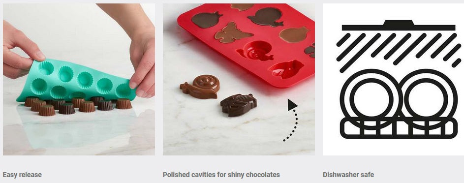 Trudeau Set of 2 Silicone Bugs Shaped Chocolate Molds by Kitchen Niche