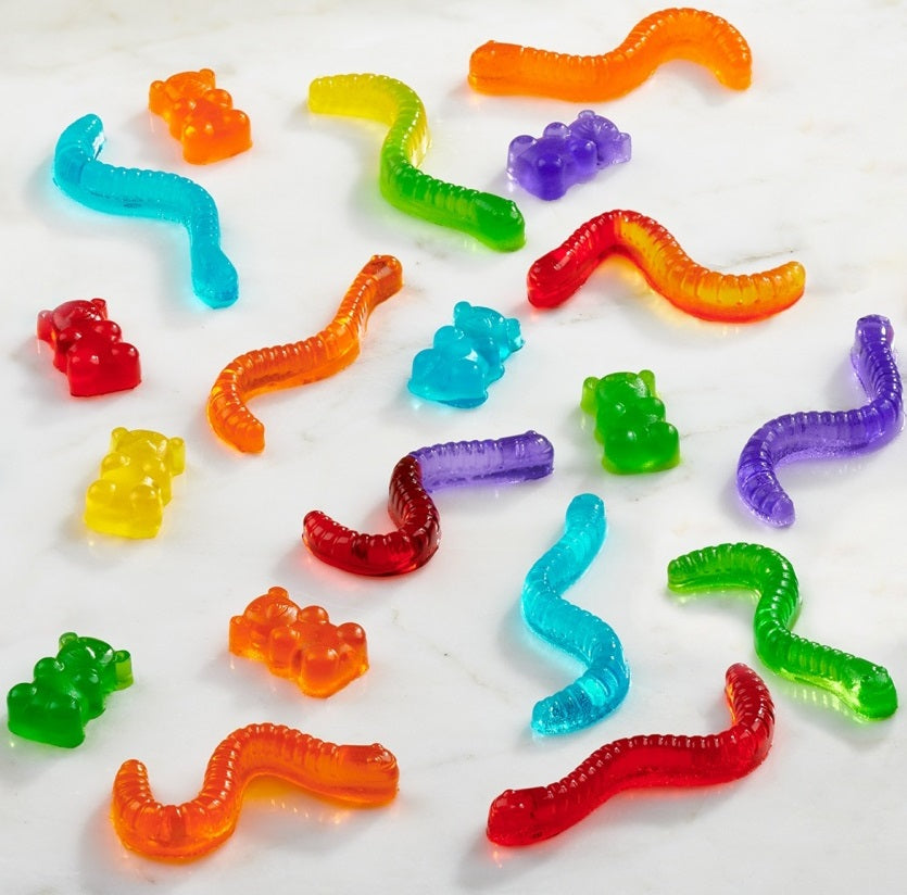 Trudeau Set of 2 Silicone Gummy Worm Chocolate Molds by Kitchen Niche