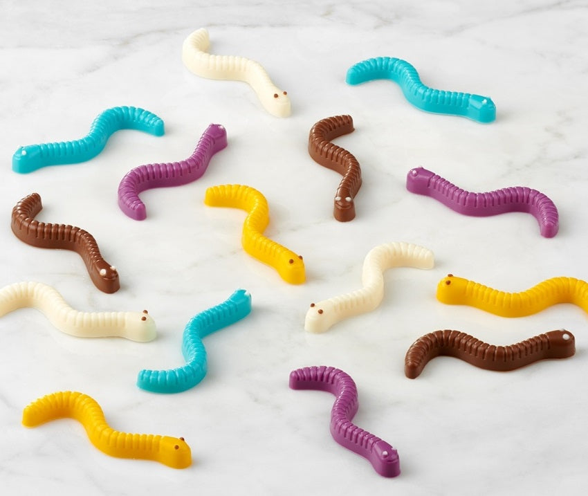Trudeau Set of 2 Silicone Gummy Worm Chocolate Molds by Kitchen Niche