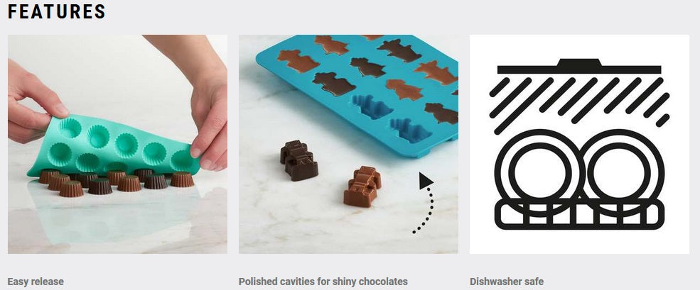 Trudeau Set of 2 Silicone Robot Shaped Chocolate Molds by Kitchen Niche