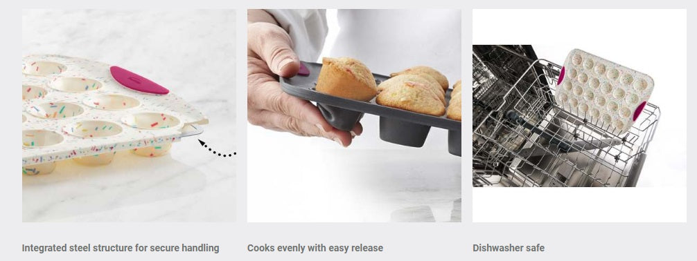 Trudeau Confetti Silicone Mini Muffin Pan by Kitchen Niche