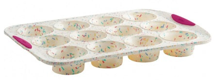 Trudeau Confetti Silicone Muffin Pan by Kitchen Niche