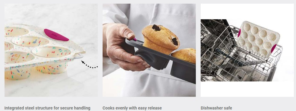 Trudeau Confetti Silicone Muffin Pan by Kitchen Niche