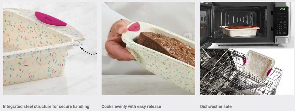 Trudeau Confetti Silicone Square Cake Pan by Kitchen Niche
