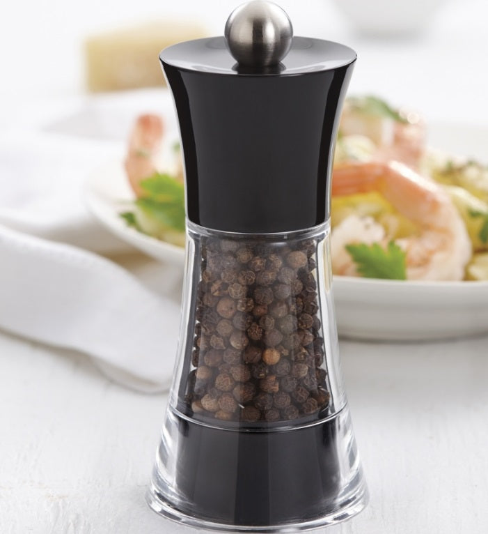 Trudeau Fiesta Pepper Mill Black Arcylic 5" by Kitchen Niche