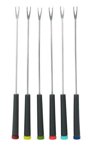 Trudeau Set of 6 Color Coded Fondue Forks by Kitchen Niche