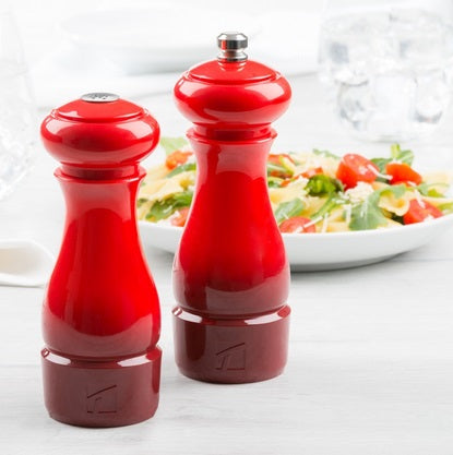 Trudeau Red Maya Pepper Mill & Salt Shaker Set 6" by Kitchen Niche
