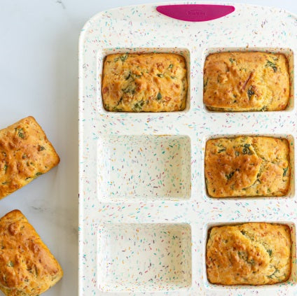 Trudeau Confetti Silicone 6-Count Mini Loaf Pan by Kitchen Niche