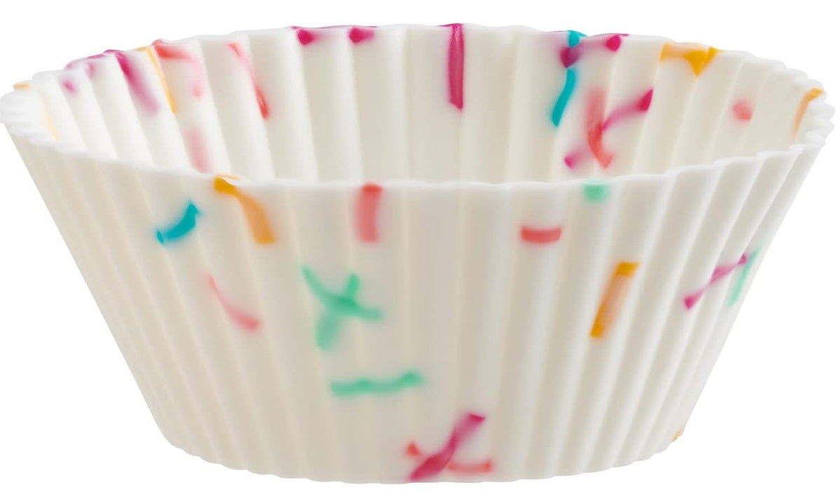 Trudeau Set of 24 Confetti Silicone Mini Muffin Baking Cups by Kitchen Niche