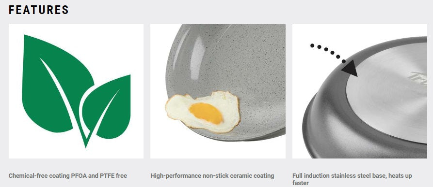 Trudeau Pure Non-Stick Ceramic Frying Pan 13.5" by Kitchen Niche