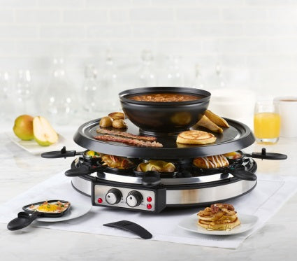 Trudeau 2-in-1 Raclette Grill & Fondue Set Combo for 8 by Kitchen Niche