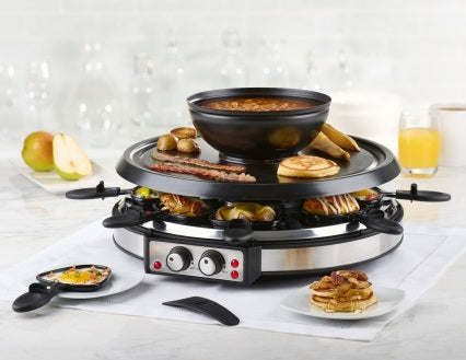 Trudeau 2-in-1 Raclette Grill & Fondue Set Combo for 8 by Kitchen Niche